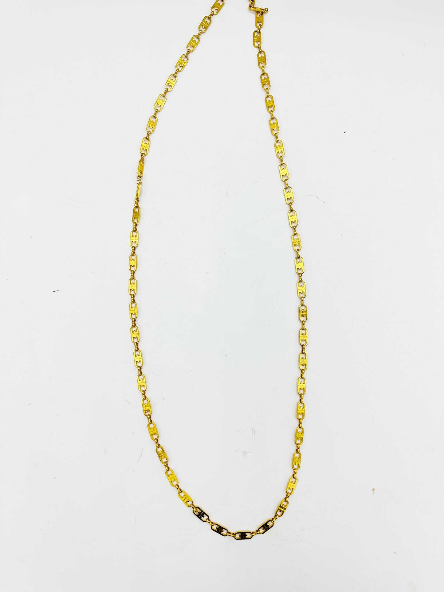 Vintage 14.5" Double Strand Gold Interlocking Necklace