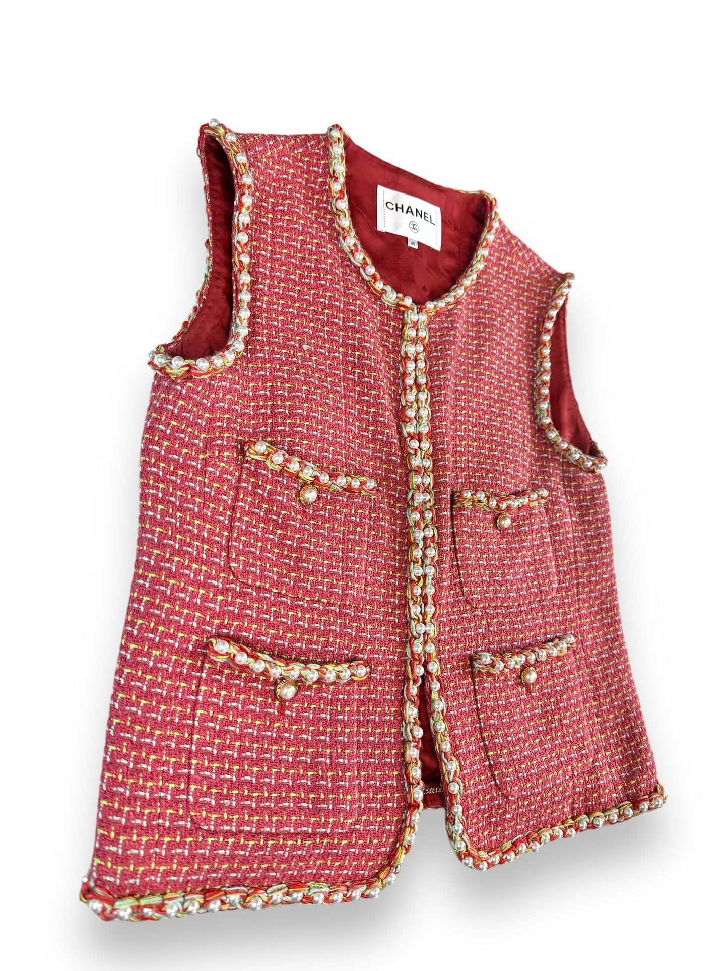 Chanel Tweed + Pearl Pink Vest (P56010V38257)