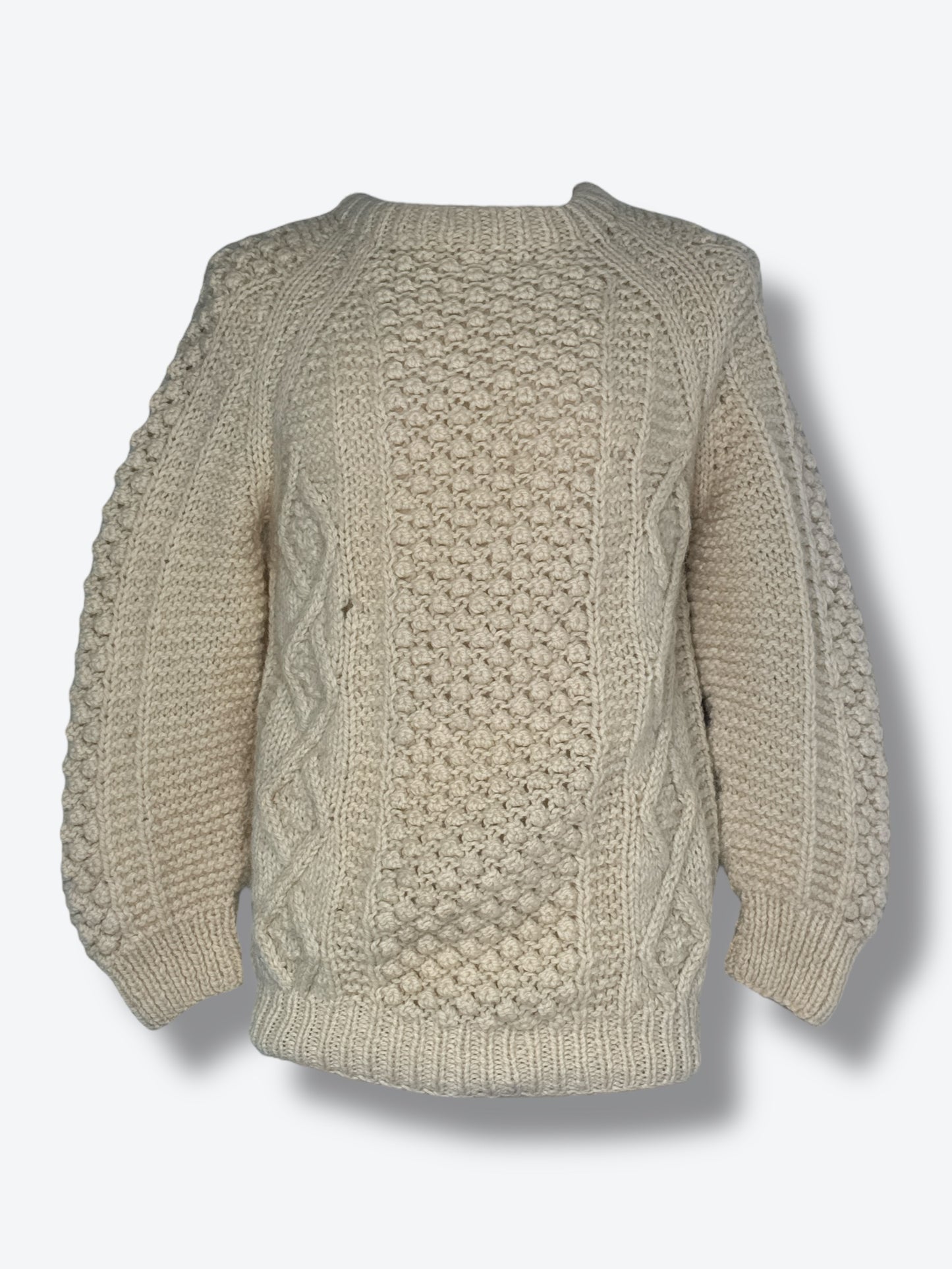 Vintage Aran Creme Woven Sweater