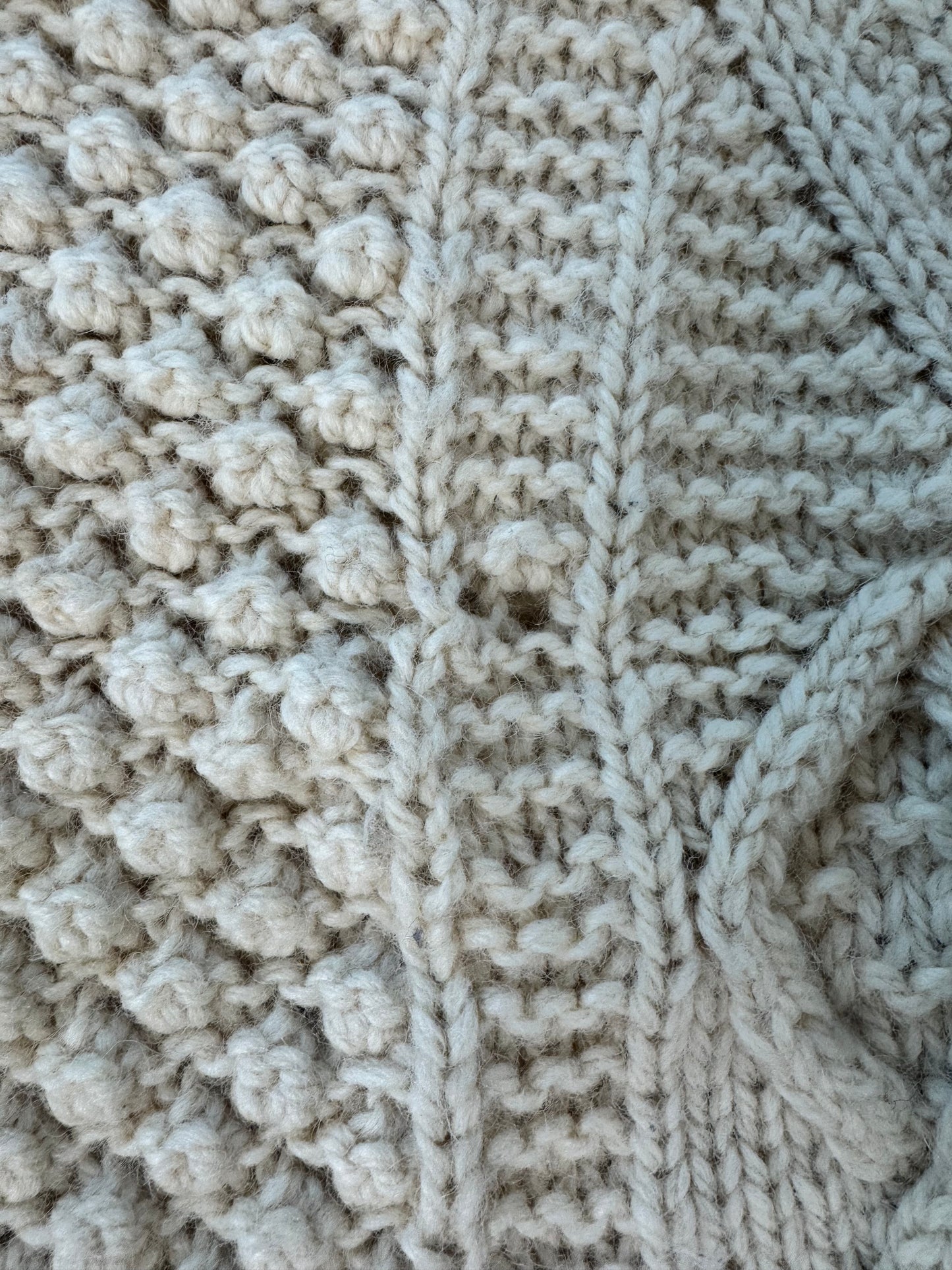 Vintage Aran Creme Woven Sweater