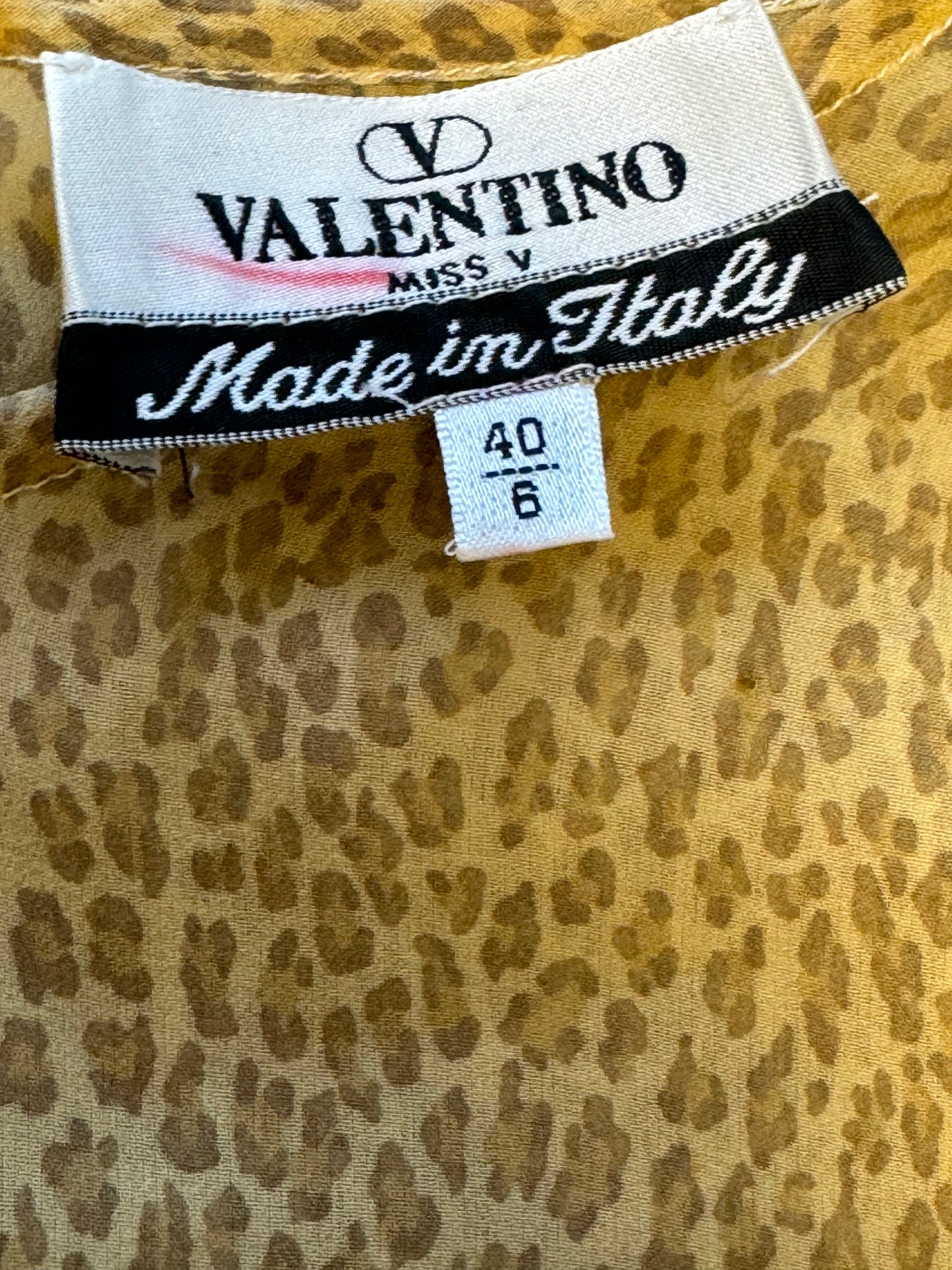 Vintage “Miss V • Valentino” Sheer Cheetah Top