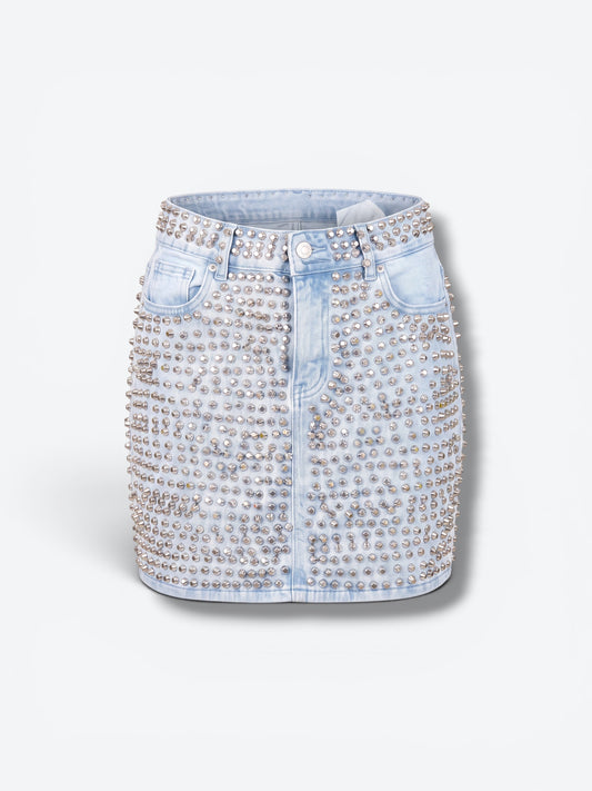 Trend: Akira Light Denim Studded Skirt