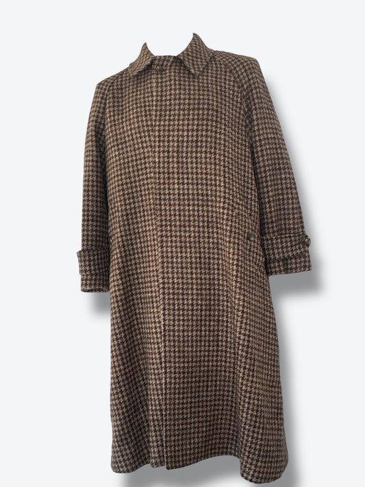 Vintage Ralph Lauren Houndstooth Wool Coat – Women’s Longline Outerwear