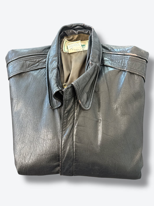 Vintage LL Bean “Worn” Leather Bomber Jacket
