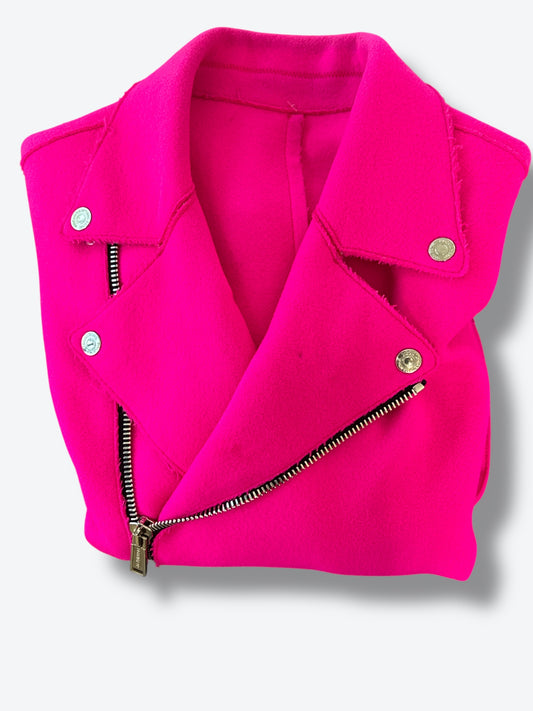 DSQUARED² Neon Pink Moto Jacket
