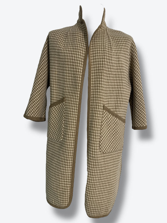 Vintage Reversible Houndstooth Poncho