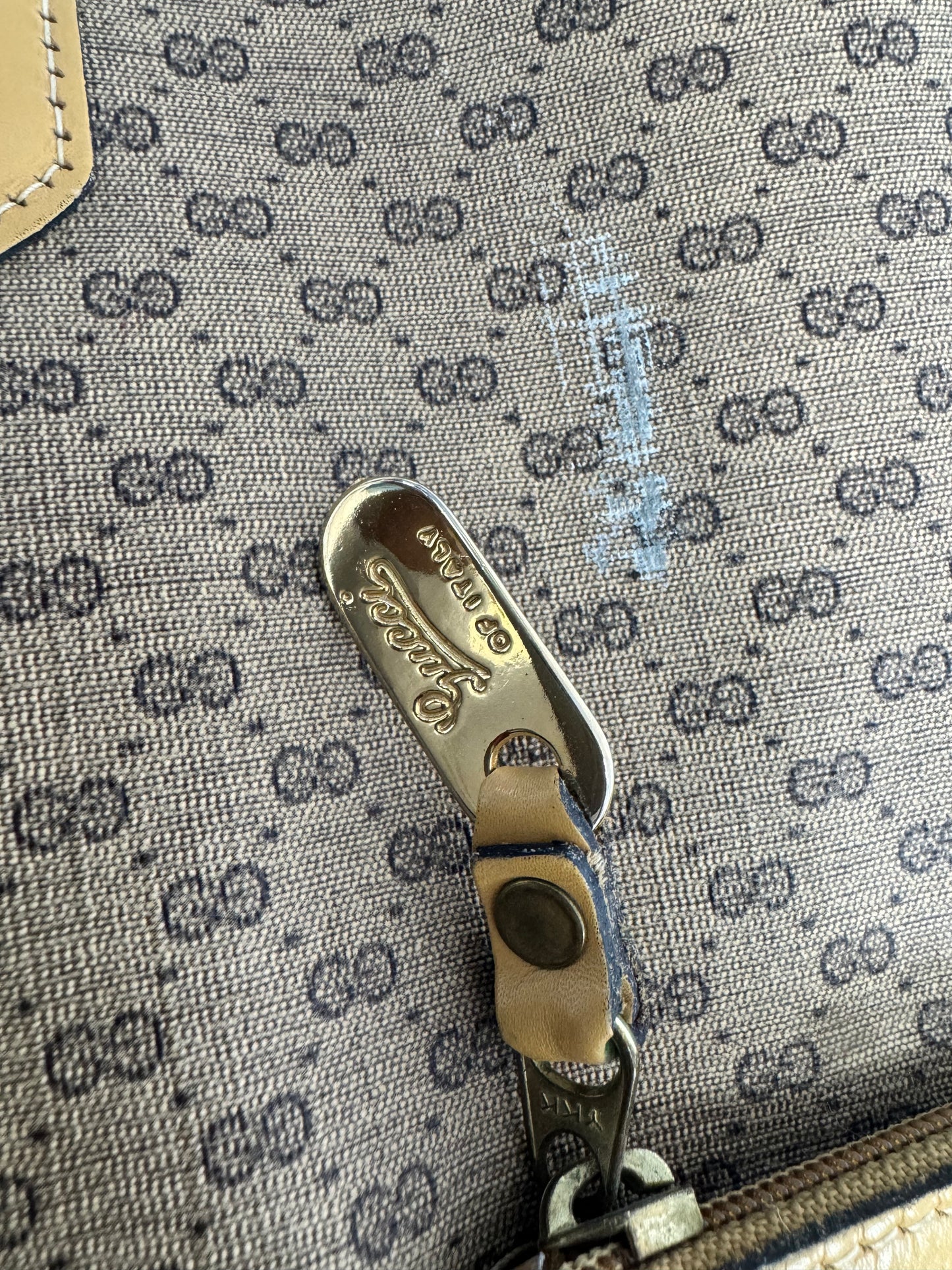 1970s Gucci GG Monogram Tote with Web Straps