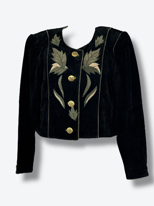 1980s Suede Floral Tyrolean Jacket