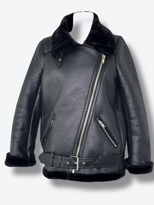 Y2K Zara Faux Shearling Moto Jacket