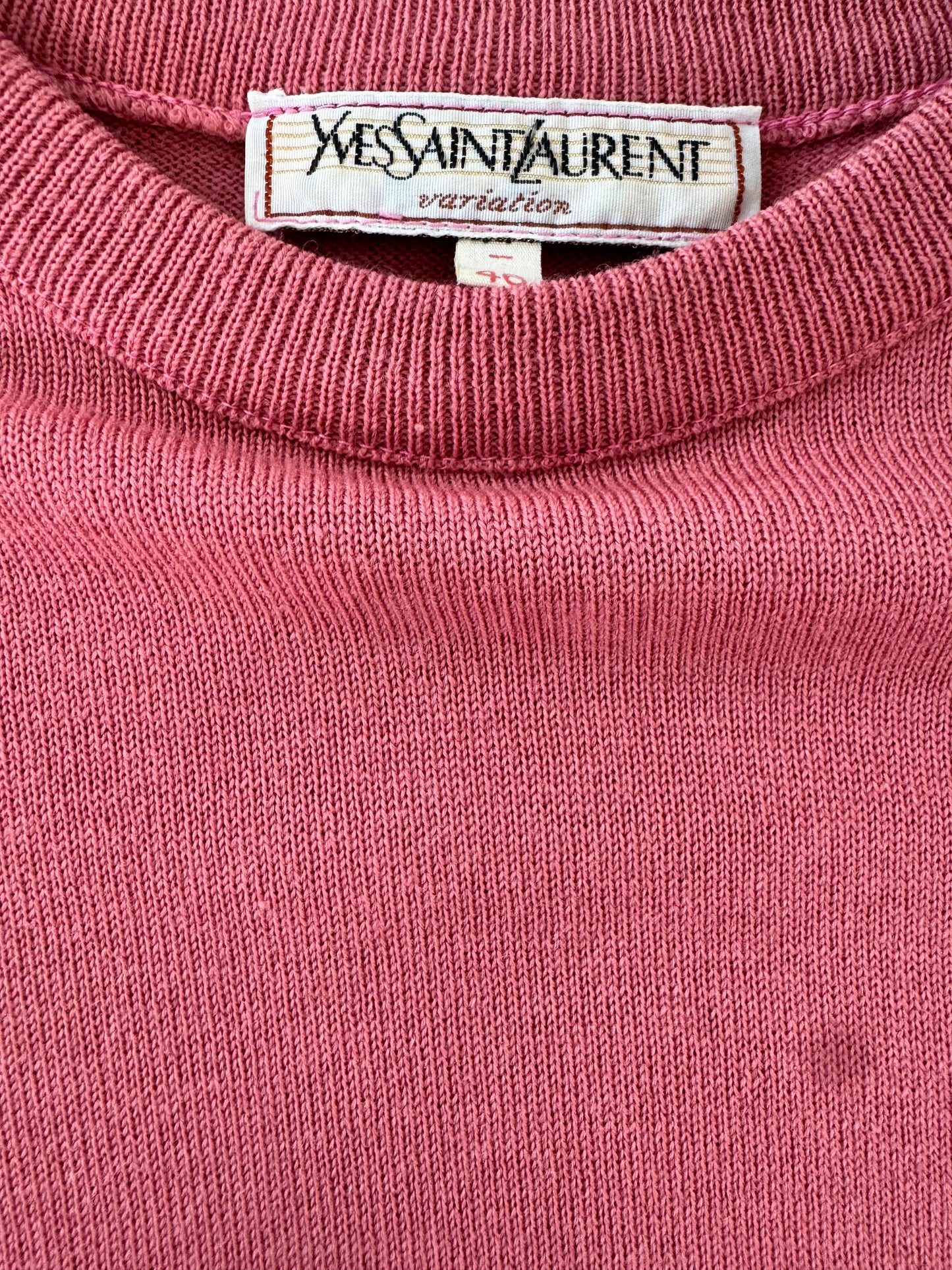 1980s Yves St Laurent Pink Crewneck