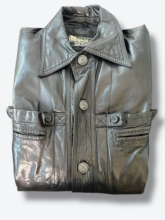 Members Only Leather Shirt Jacket
