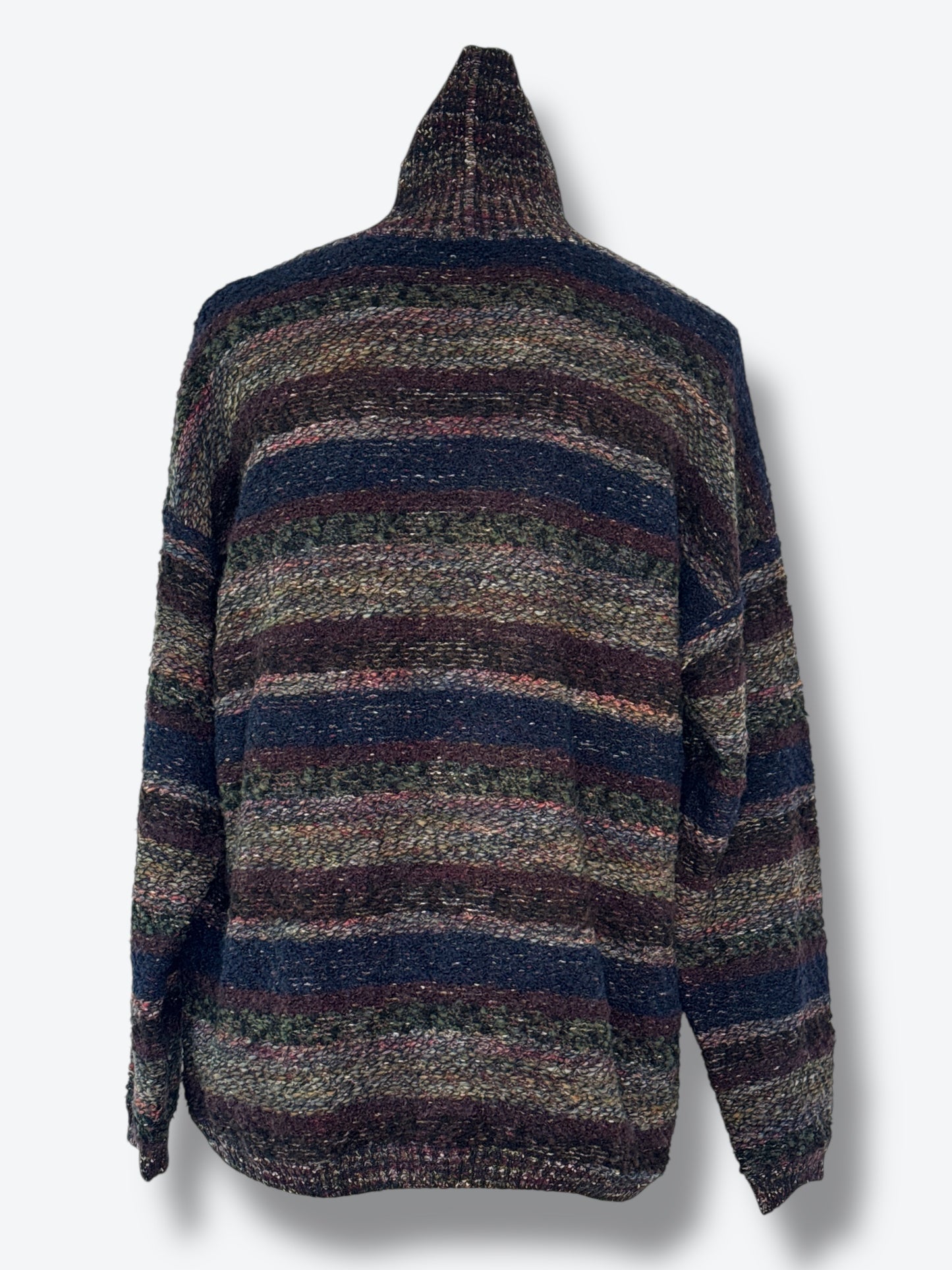 1980s Missoni Multicolor Striped Turtleneck Sweater