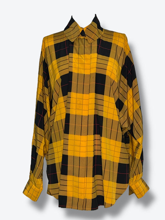 I.B. Diffusion Over Sized Yellow Plaid Top