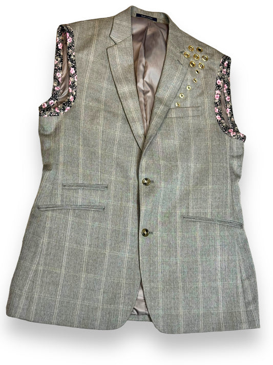 Reworked Upcycled Unisex Grommet + Floral Vest