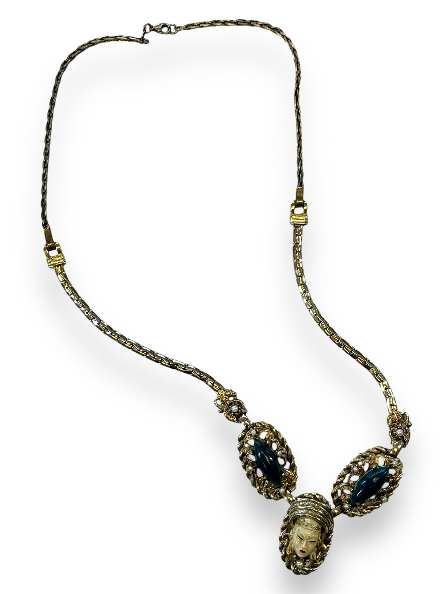 Unsigned Selro Selini Asian Princess Faux Jade Pearls Bracelet • Necklace • Earrings