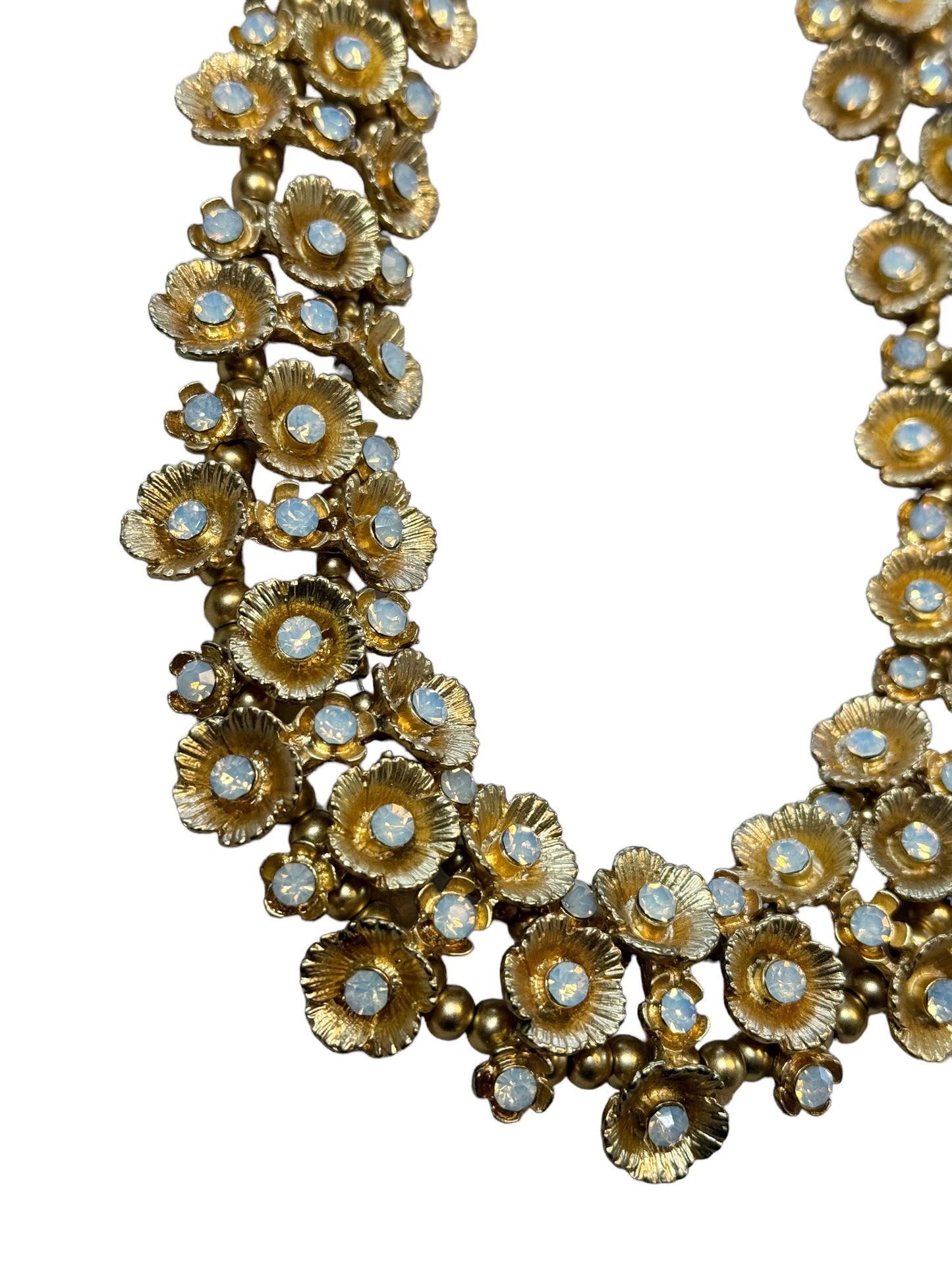 1960s Gold Floral Double Strand Necklace