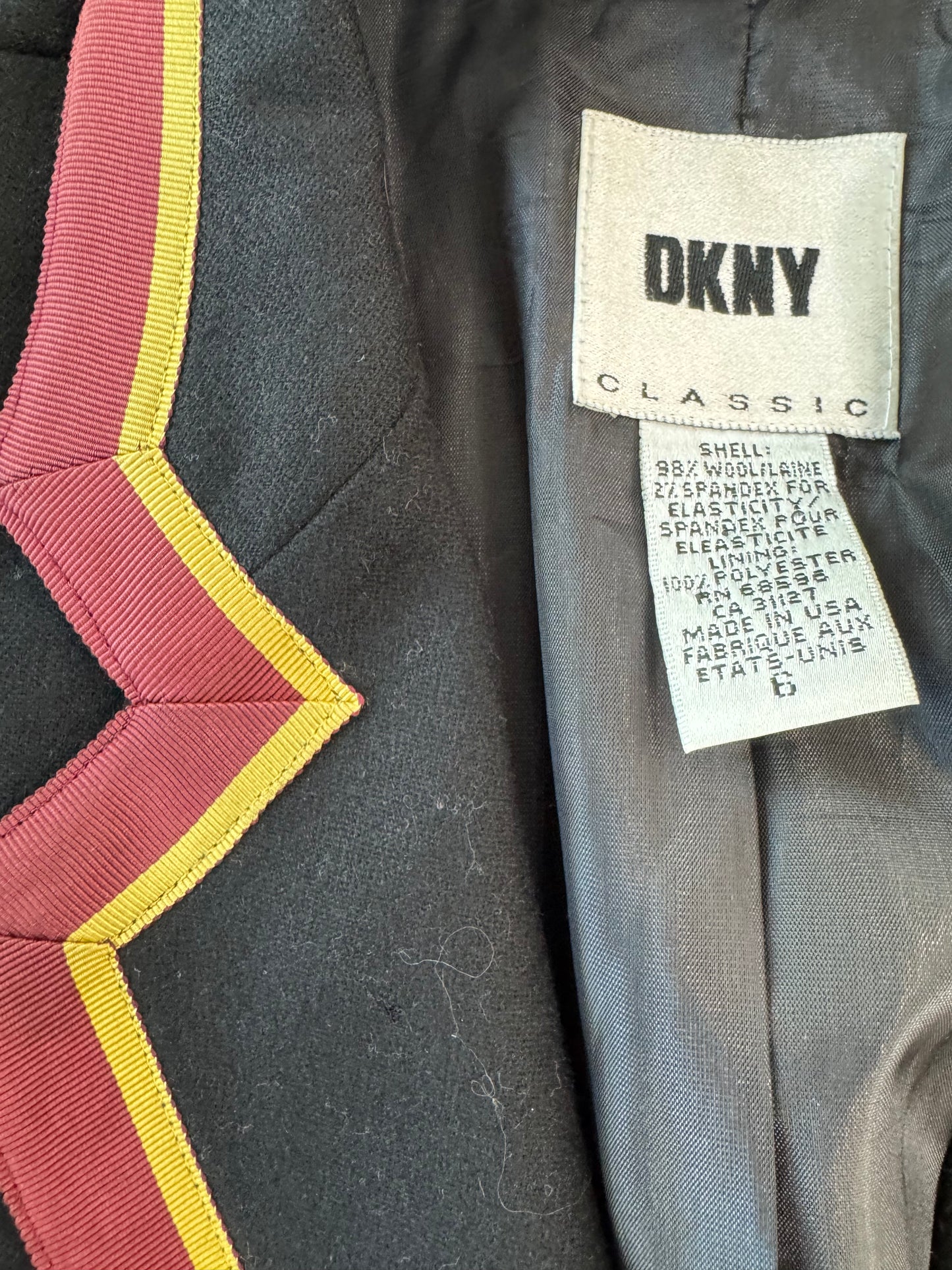 Y2K DNKY Wool Collegiate Style Blazer