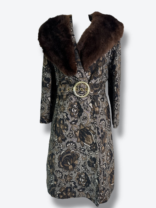 Vintage Paisley Fur Collar Jacket