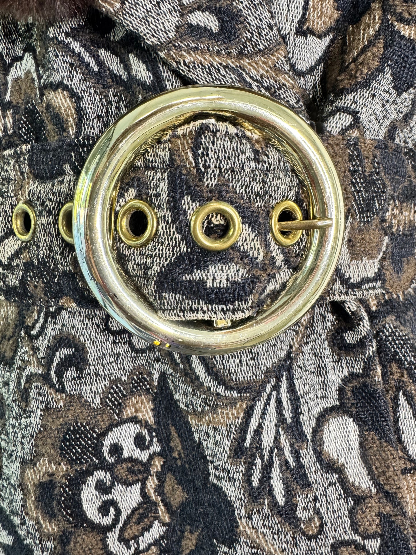Vintage Paisley Fur Collar Jacket