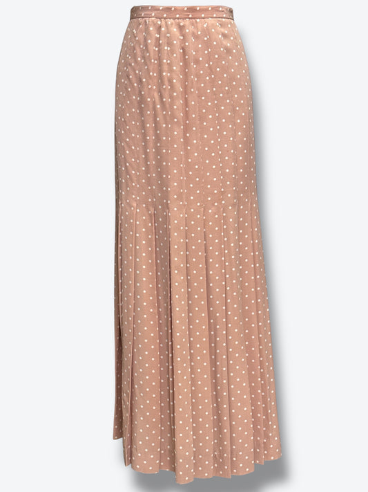 1980s Polka Dot Pleated Chanel Skirt