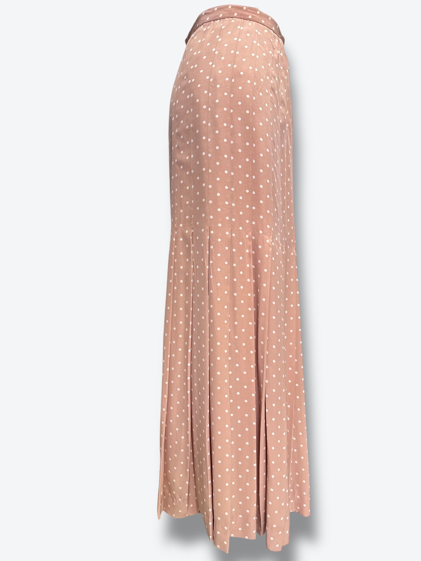 1980s Polka Dot Pleated Chanel Skirt