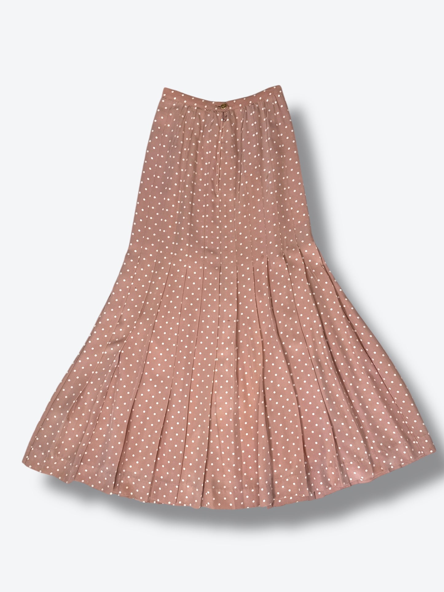 1980s Polka Dot Pleated Chanel Skirt