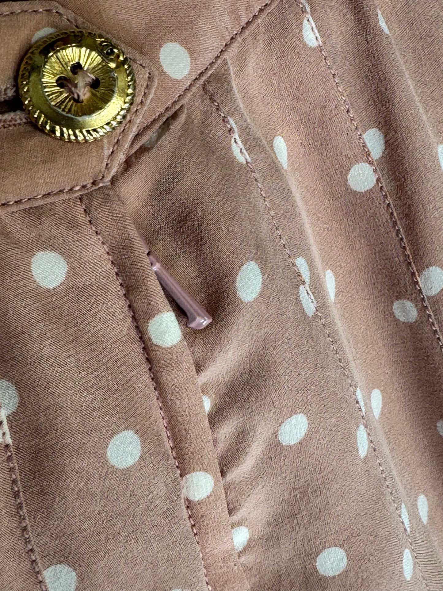 1980s Polka Dot Pleated Chanel Skirt
