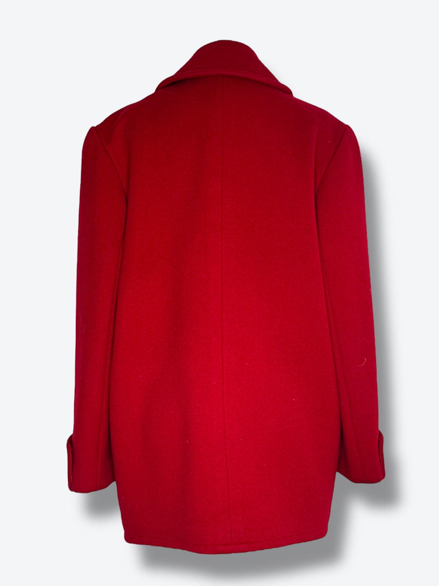 1990s Calvin Klein Red Short Waisted Peacoat