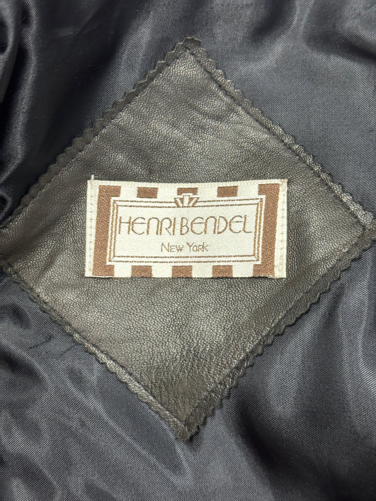 1970s Henri Bendel Leather Short Waisted Trench