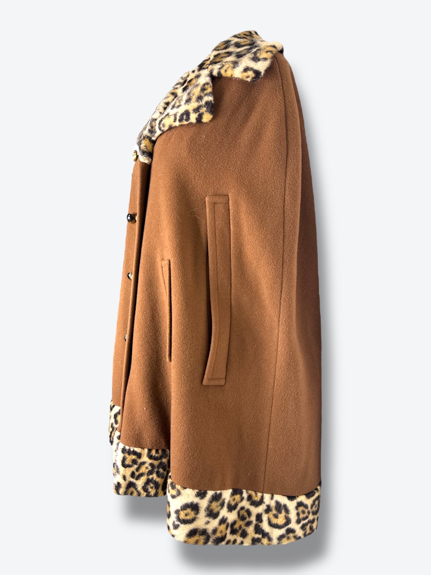 1960s “Fashionbuilt Casuals” Leopard Trim Poncho