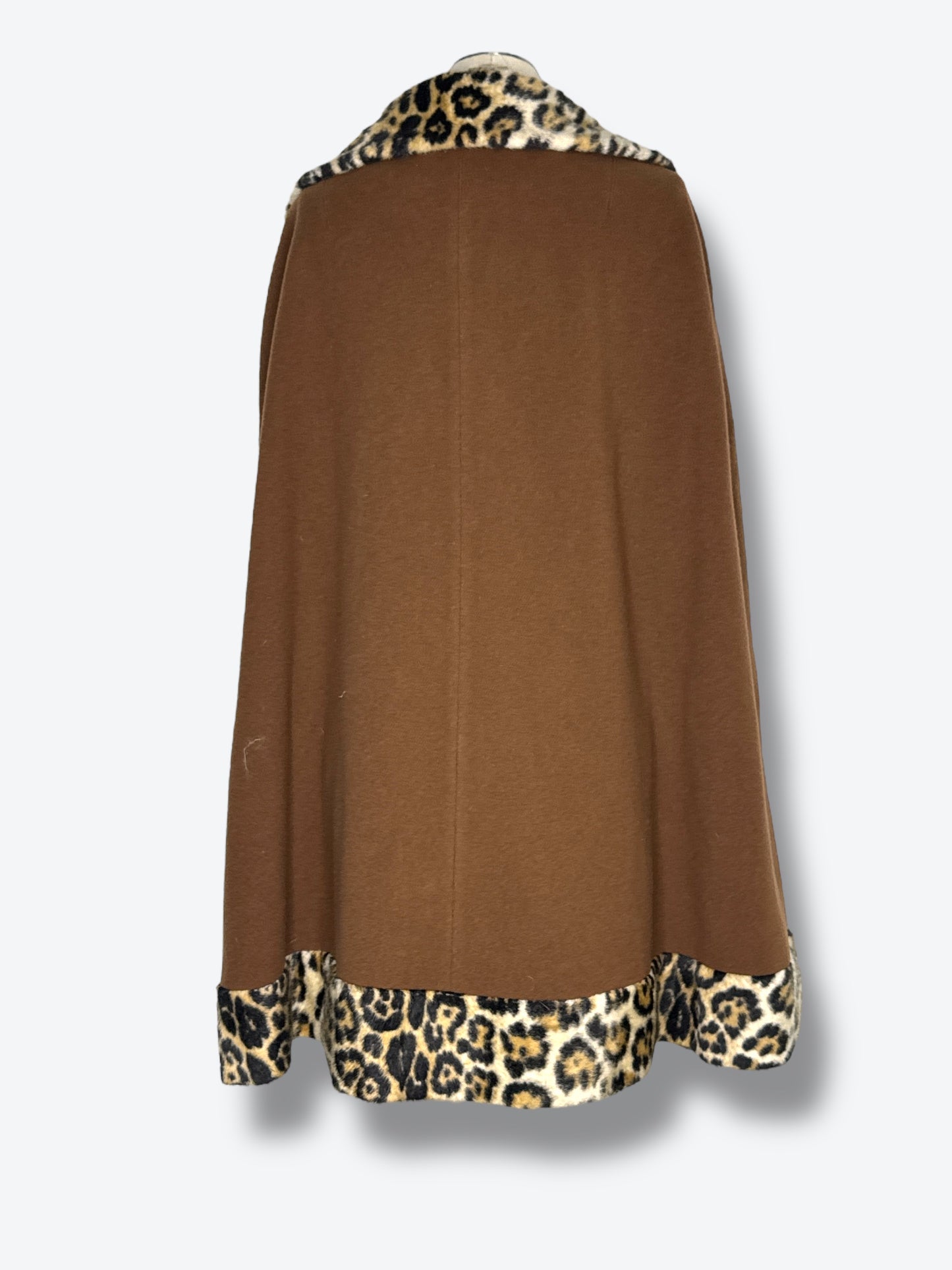 1960s “Fashionbuilt Casuals” Leopard Trim Poncho
