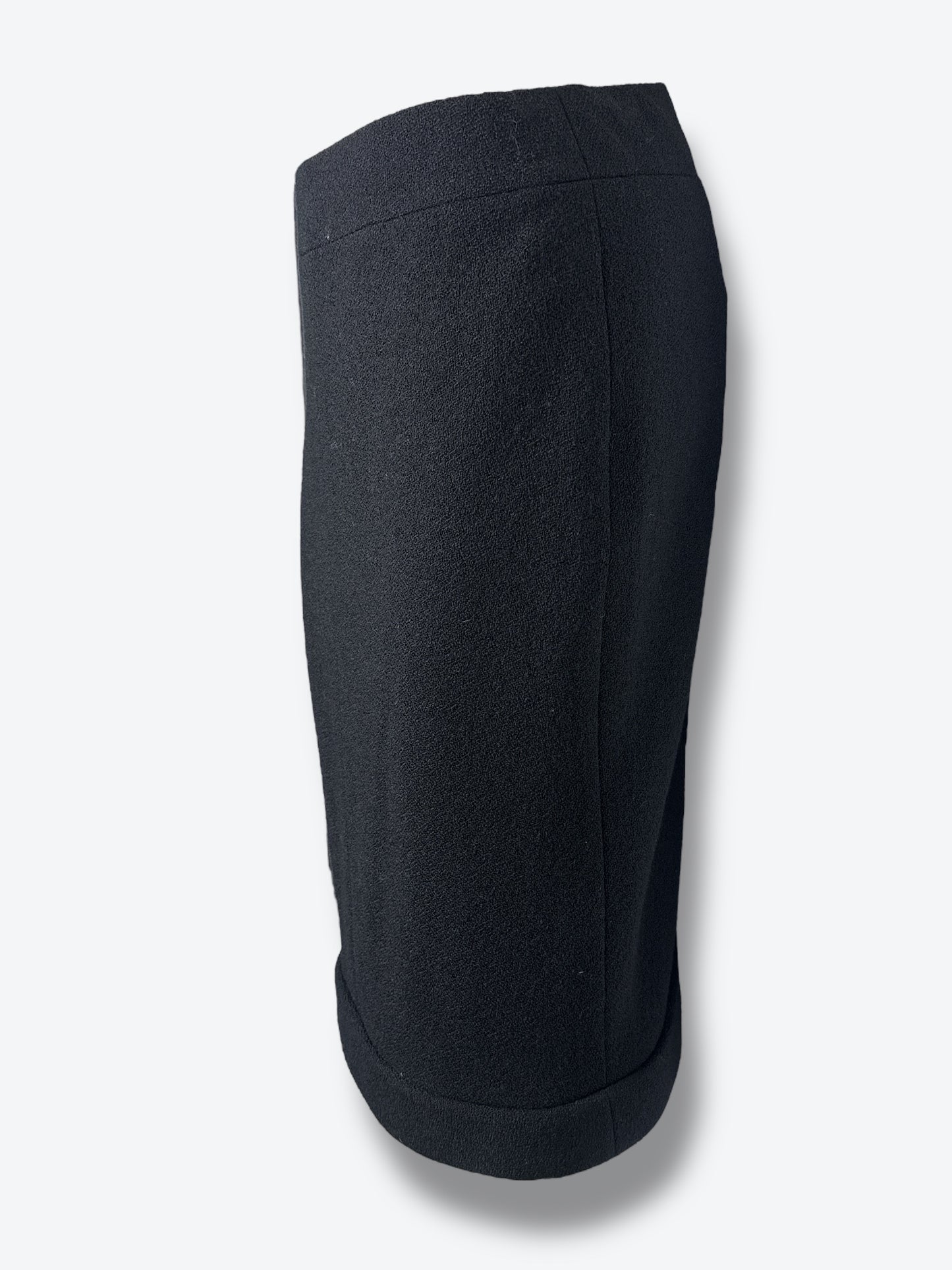 2008 Chanel Fall Black Boucle Wool  Skirt