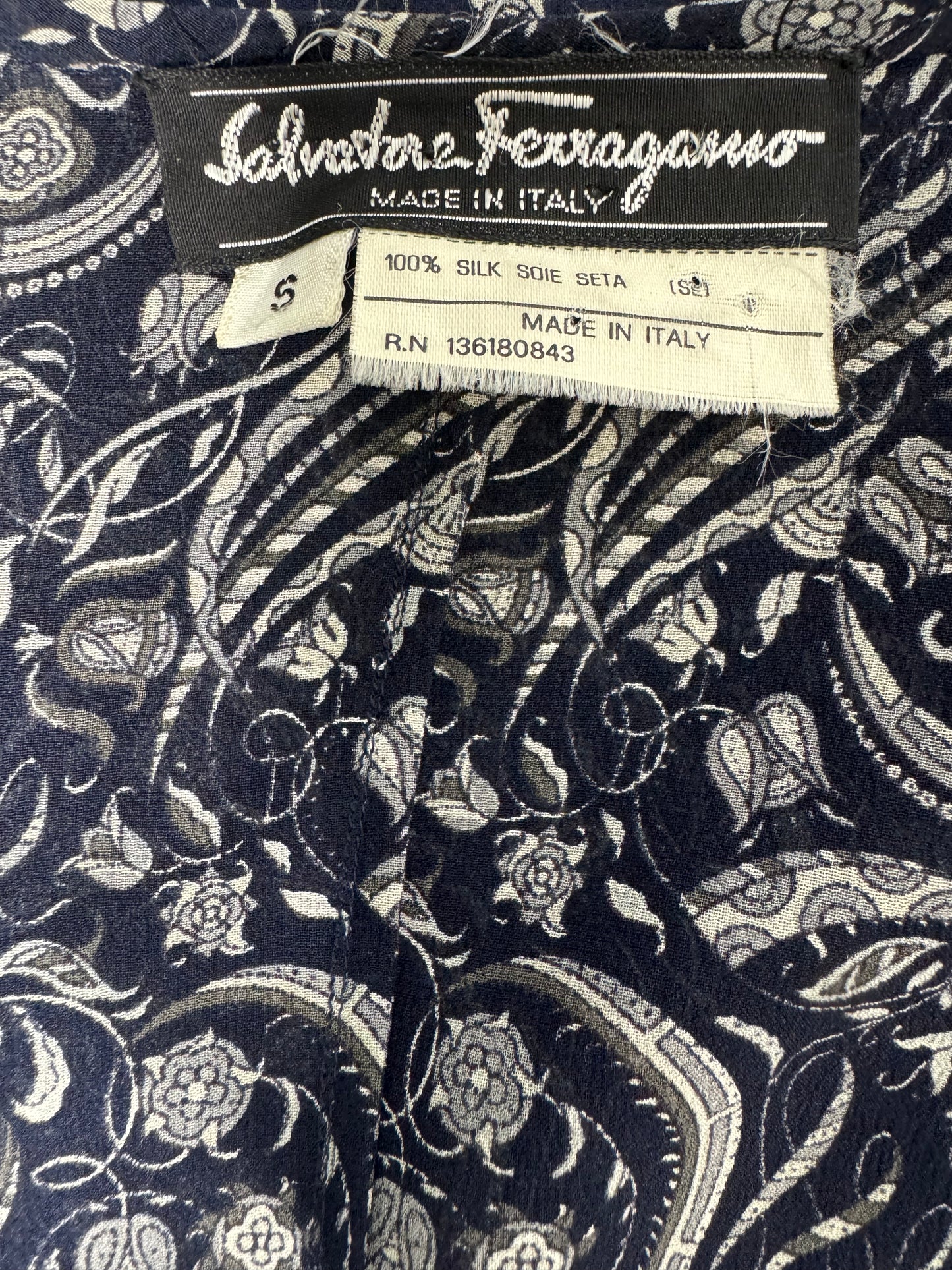 1990s Salvatore Ferragamo Silk Paisley Print Dress – Made in Italy