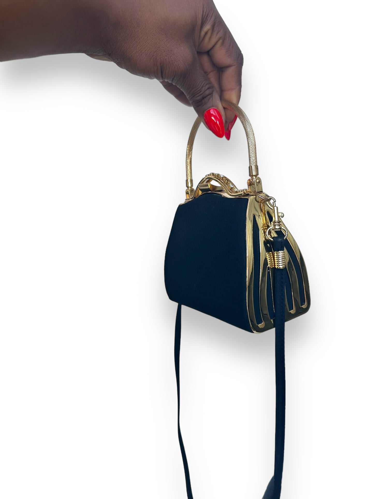 Vintage Gold + Diamanté Mini Kiss Lock Bag
