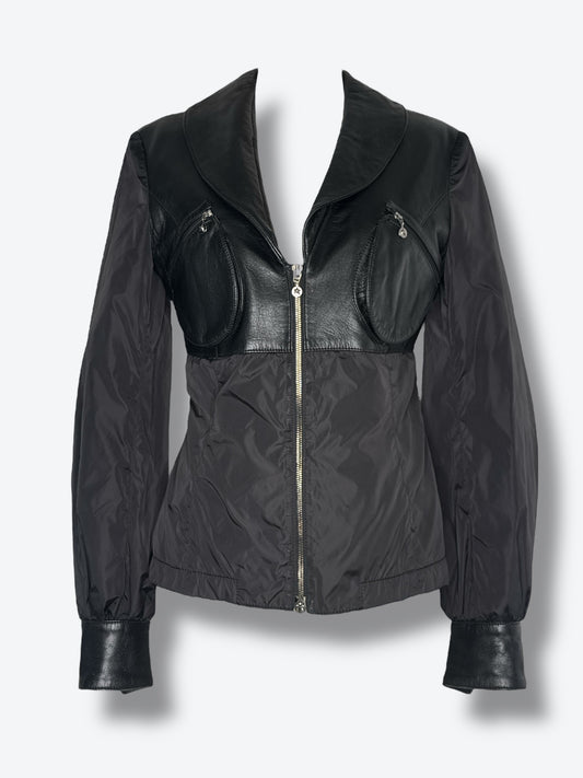 1990s “Only” Thierry Mugler Black Leather & Nylon Jacket