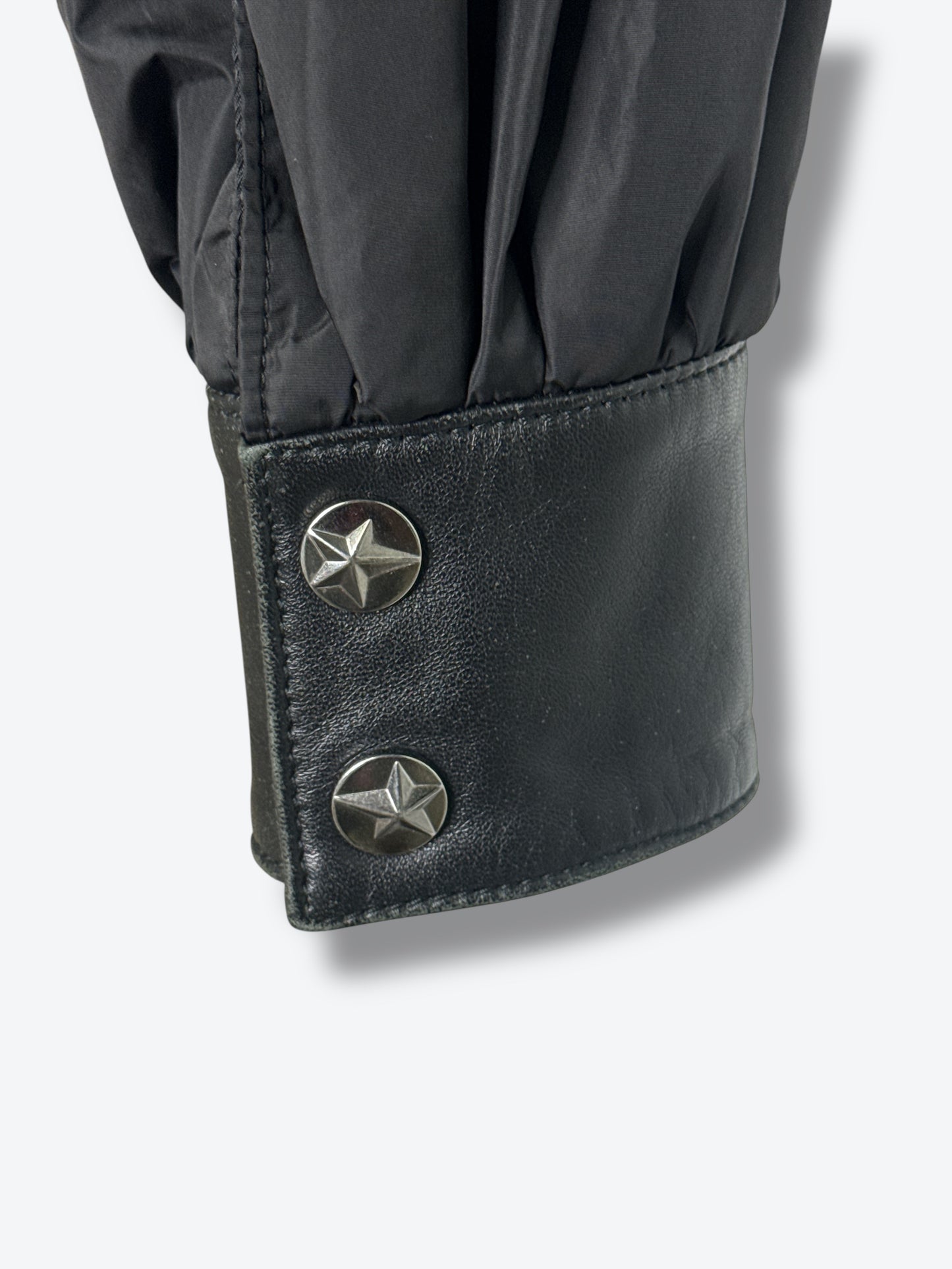 1990s “Only” Thierry Mugler Black Leather & Nylon Jacket