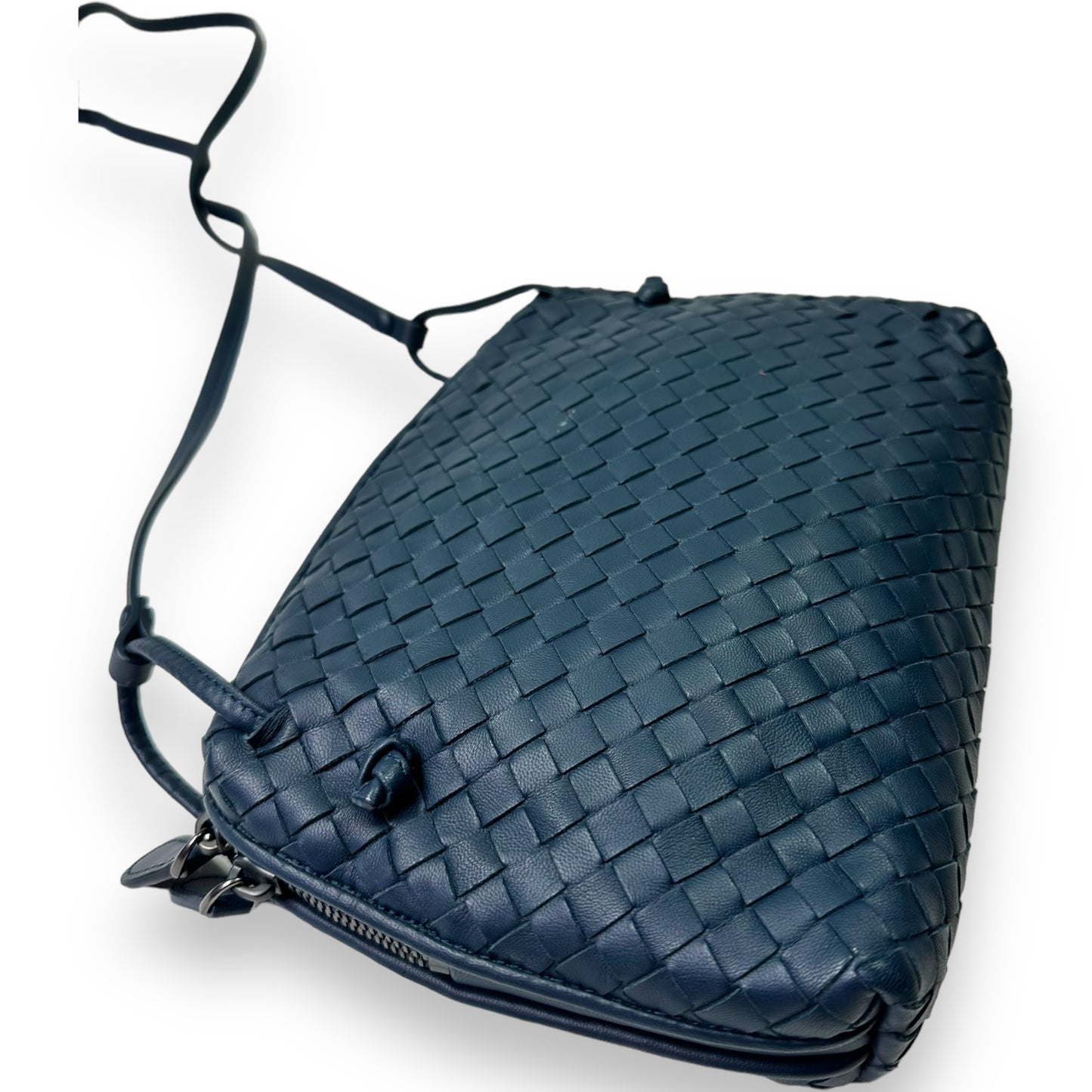 2000s Navy Bottega Veneta Crossbody