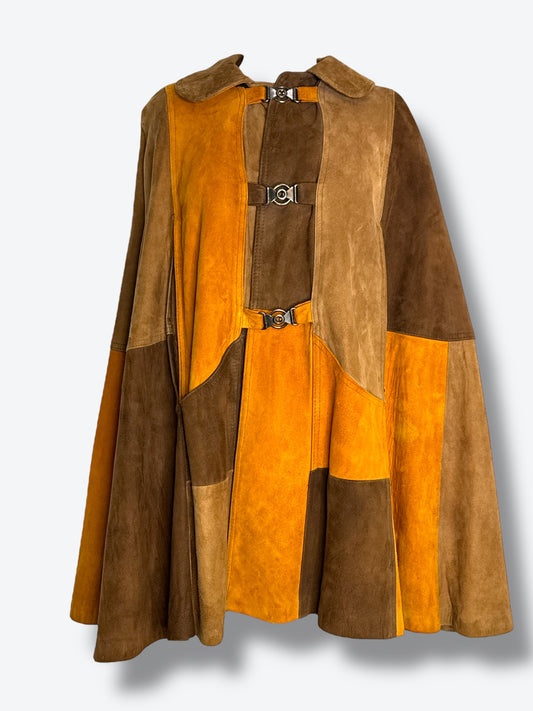 1970s Patchwork Leather Poncho