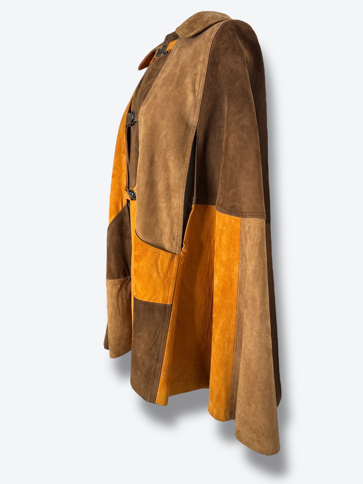 1970s Patchwork Leather Poncho