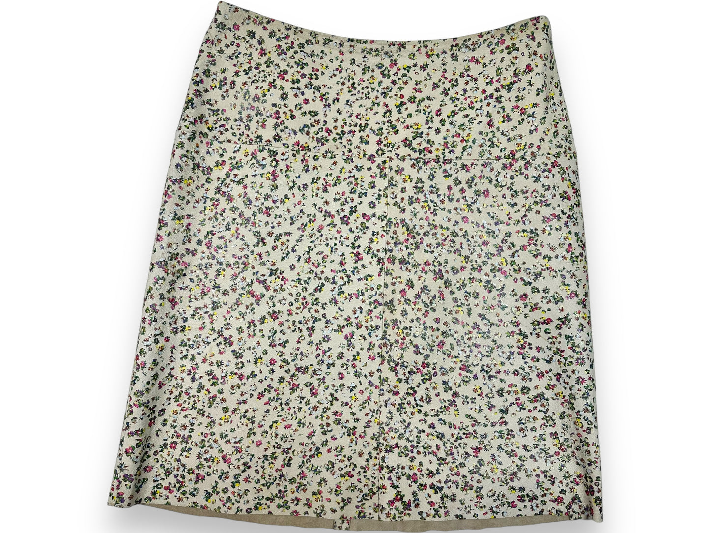Vintage Cynthia Rowley Floral Leather Skirt