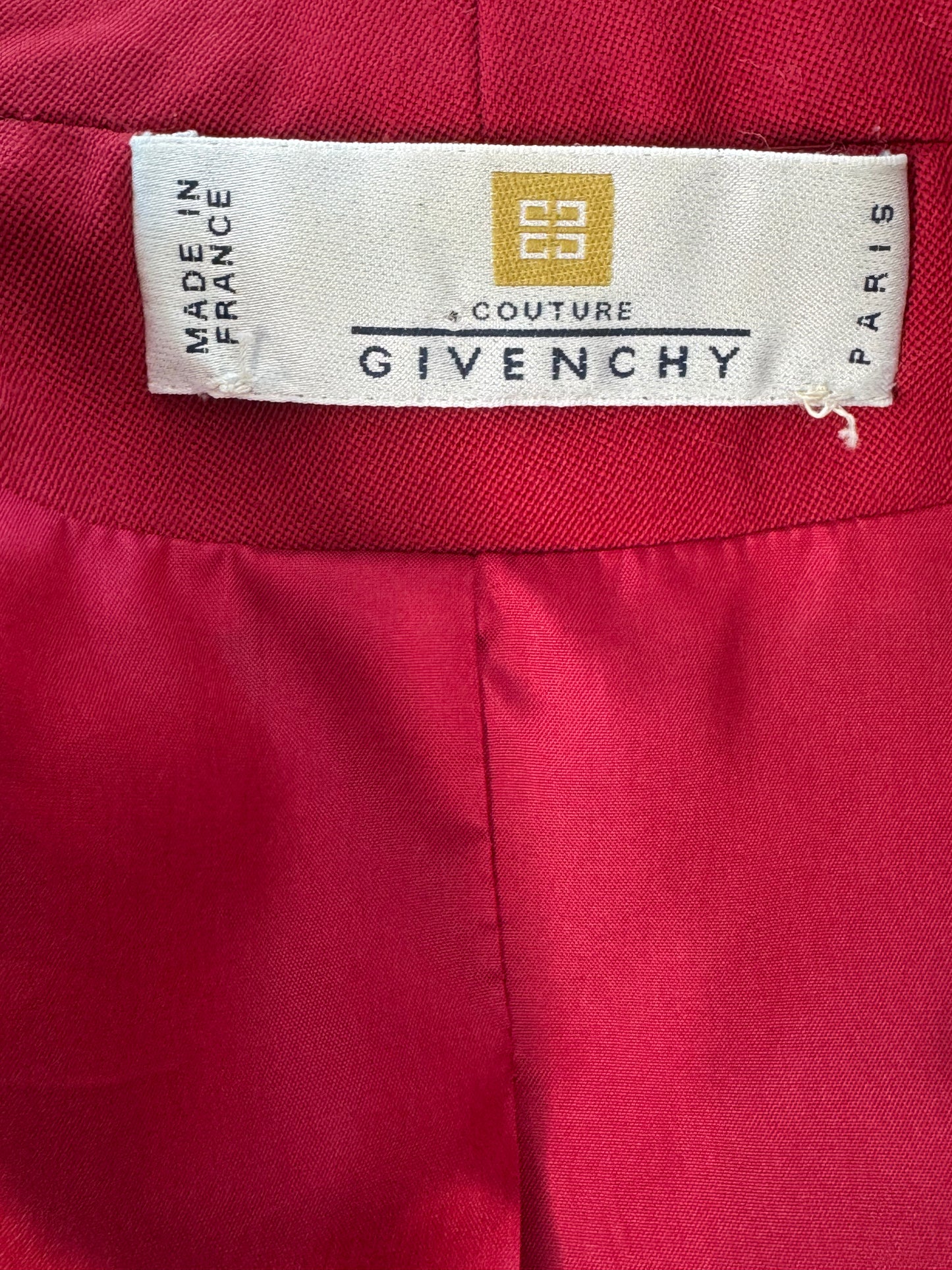 1970s Ruby Red Givenchy Couture  Blazer