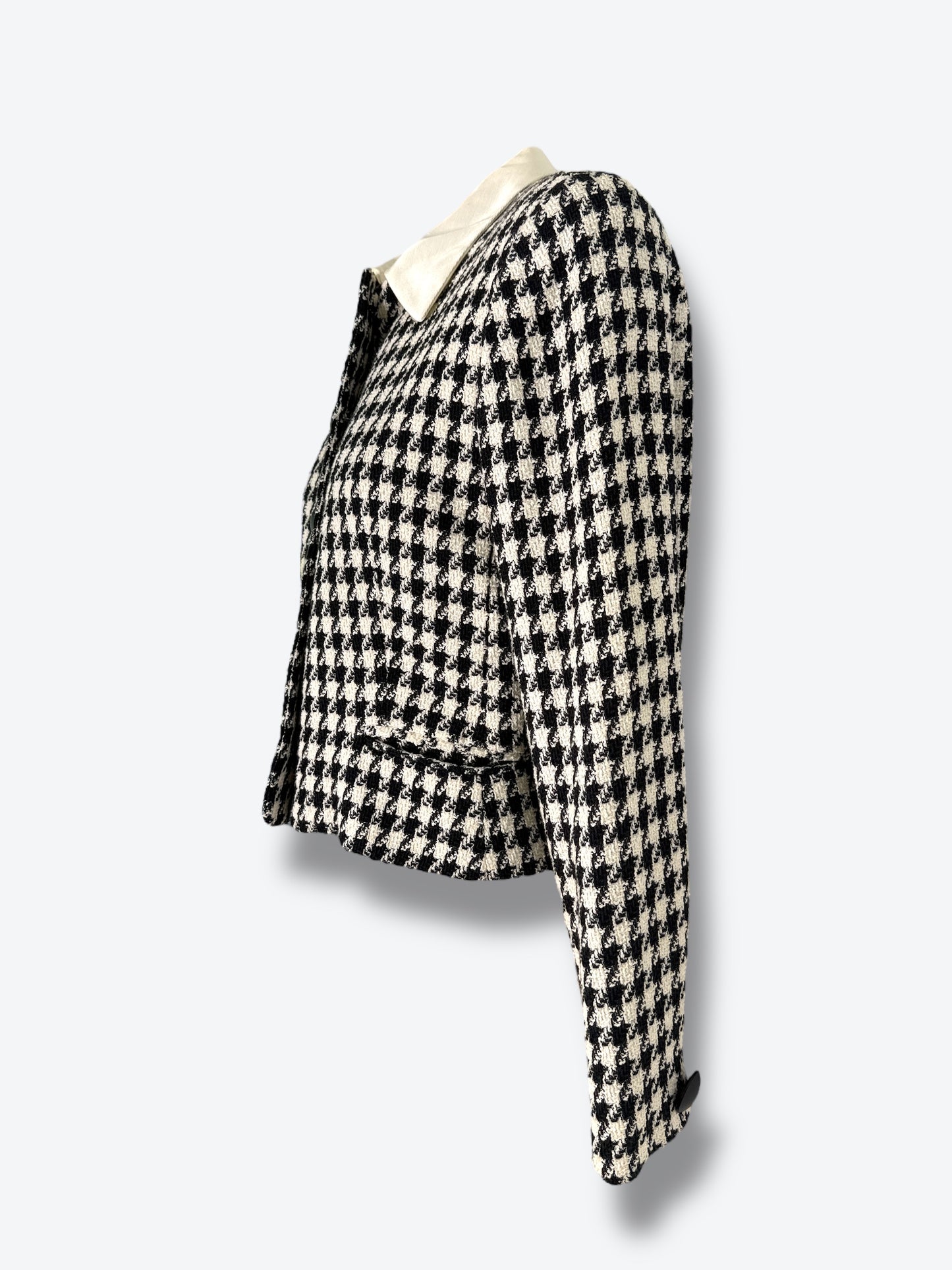 1980s Christian Dior Houndstooth Cropped Blazer