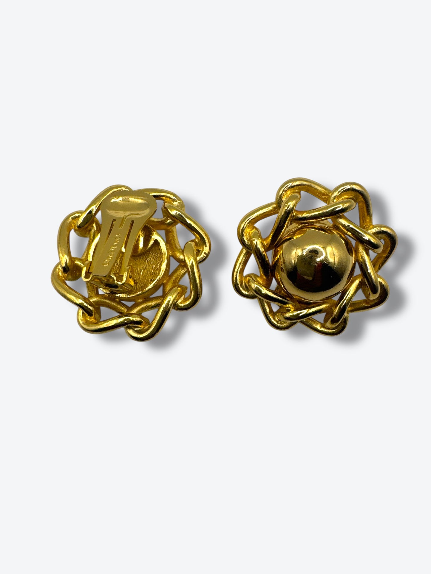 1990s Christian Dior Gold Knot Statement Earrings