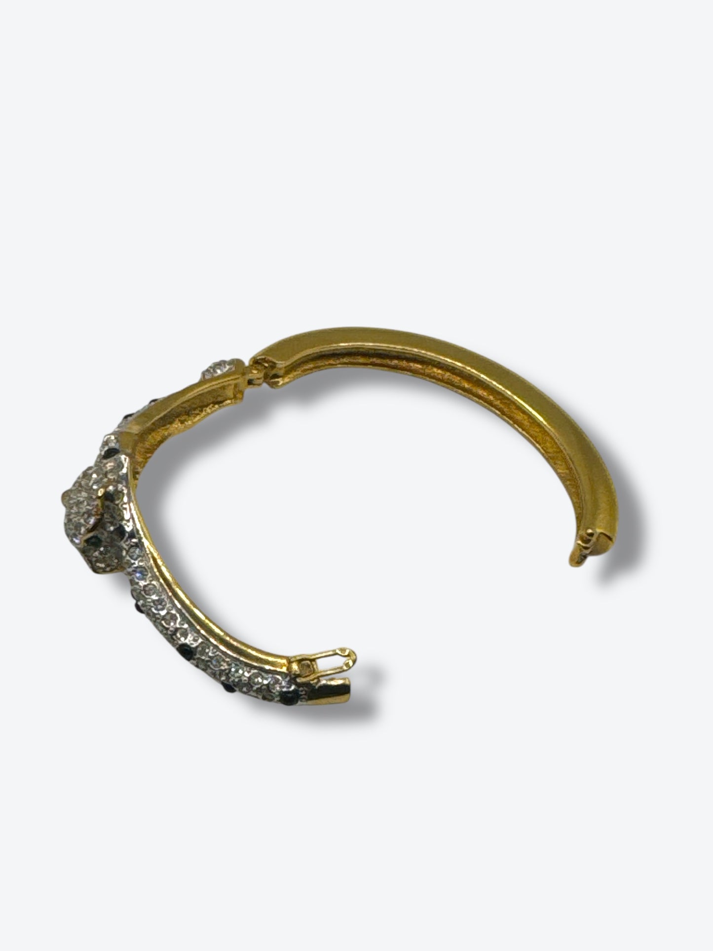 Vintage Rhinestone Panther Wrap Bracelet