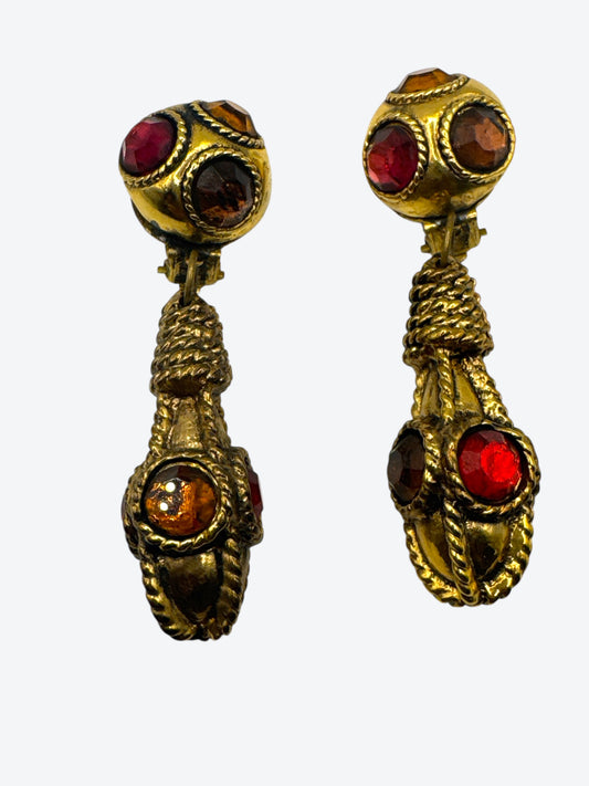 Vintage Kaleiger Jeweled Drop Earrings