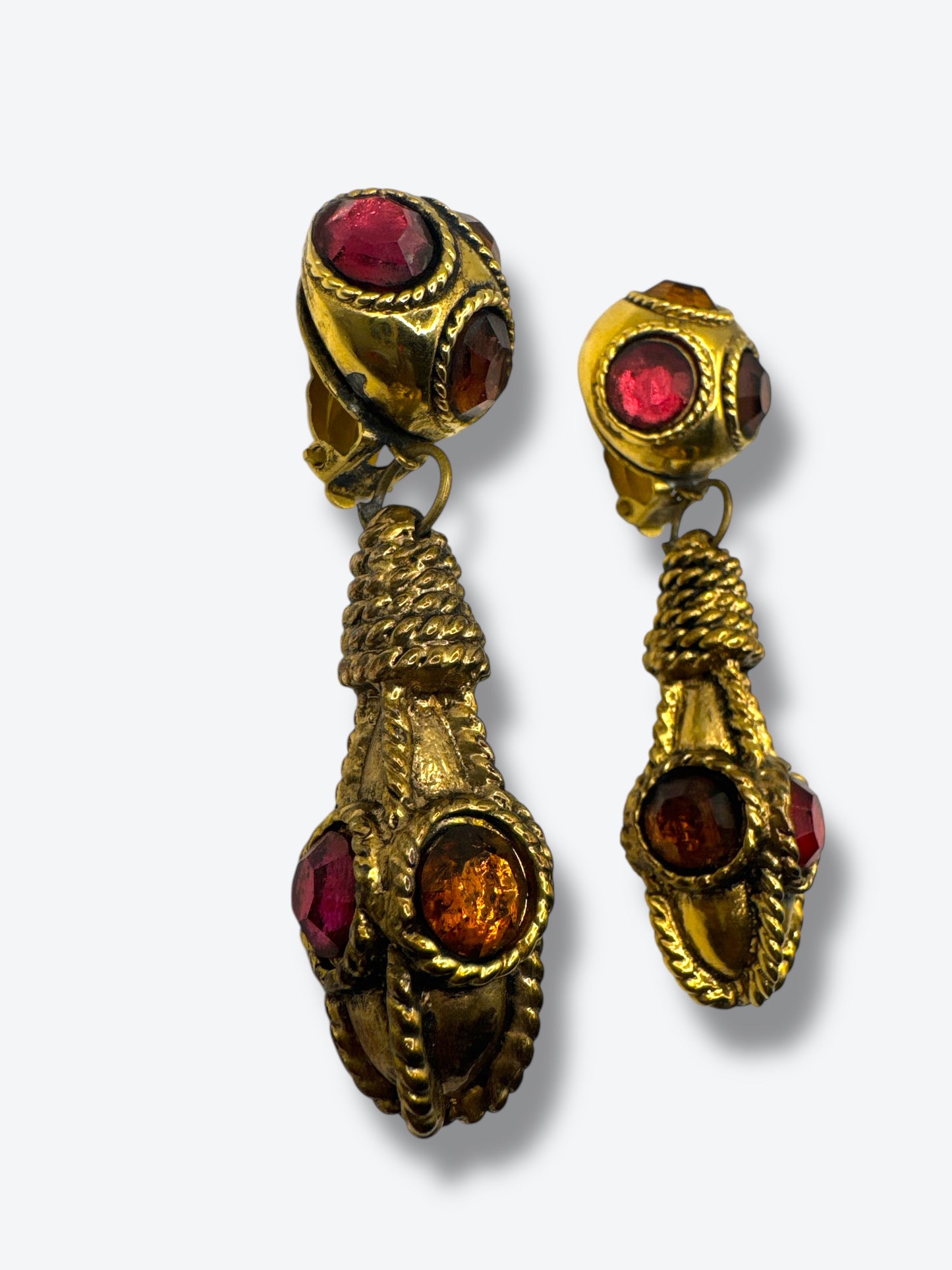 Vintage Kaleiger Jeweled Drop Earrings