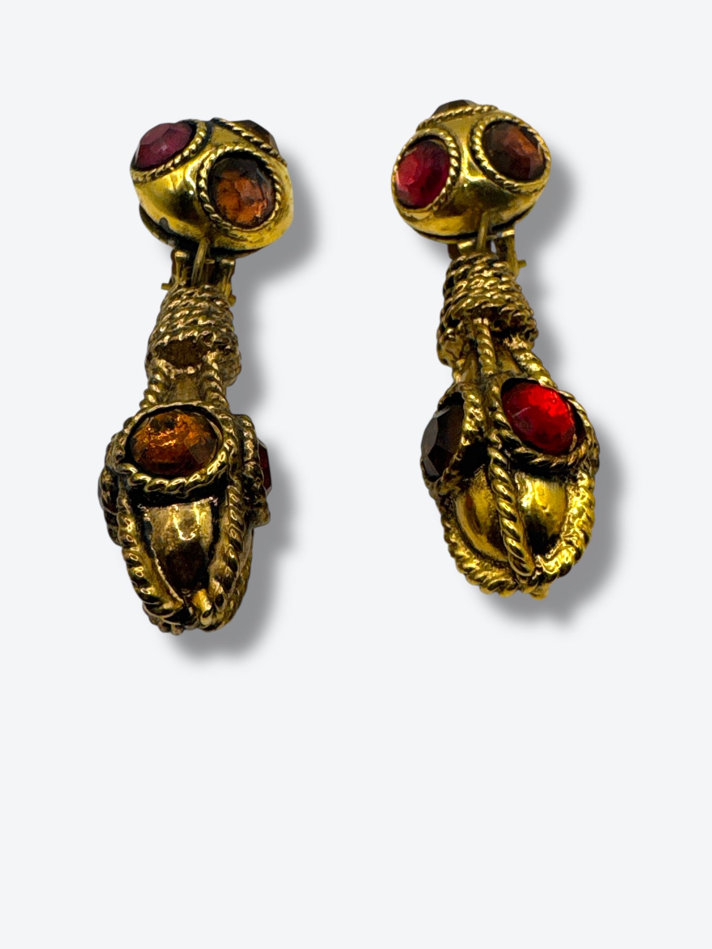 Vintage Kaleiger Jeweled Drop Earrings