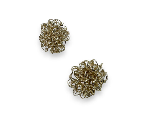Vintage Unsigned Floral Wire Earrings