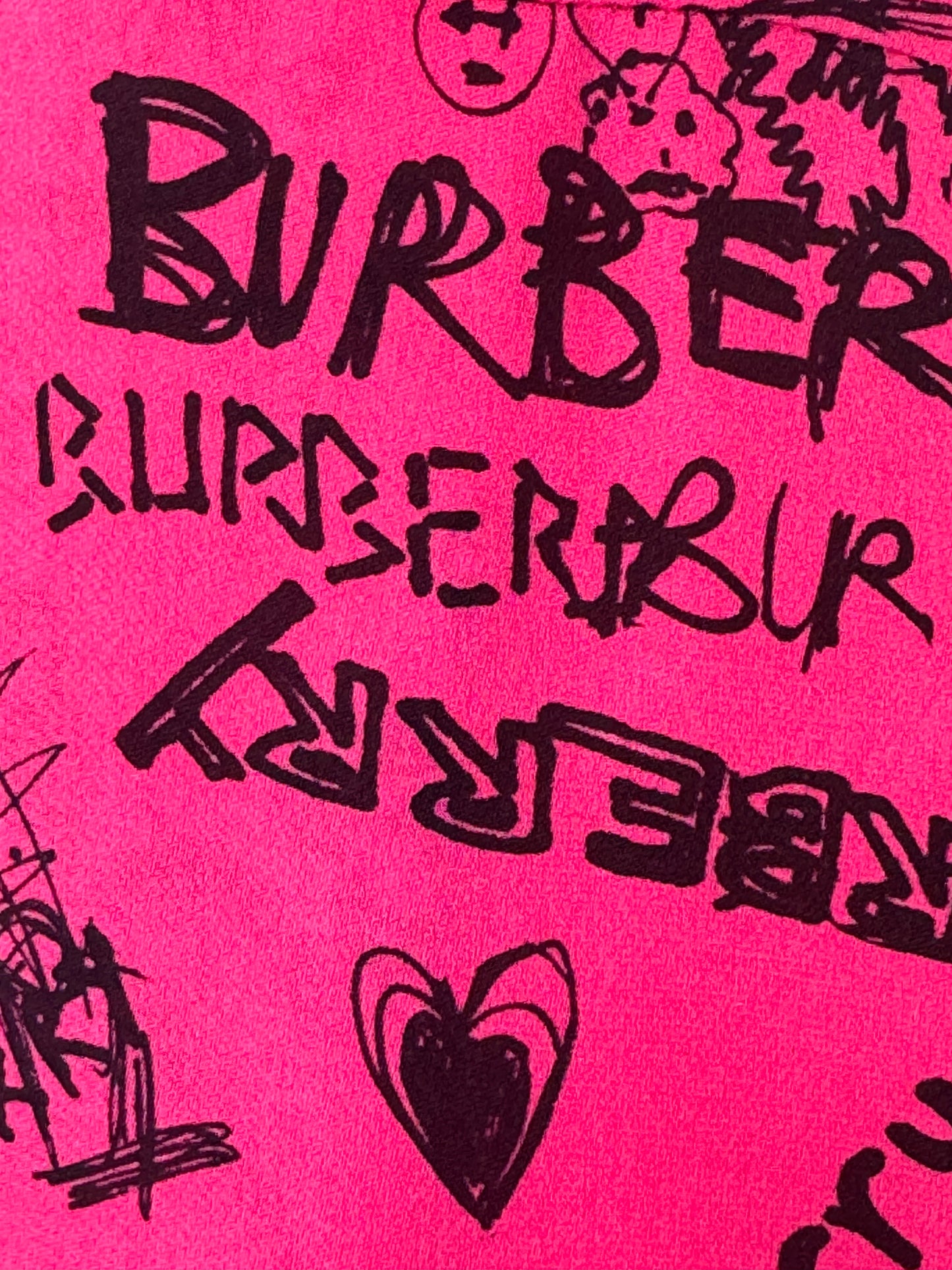 2010 Burberry Pink & Black Graffiti Dress Designed by Christopher Bailey
