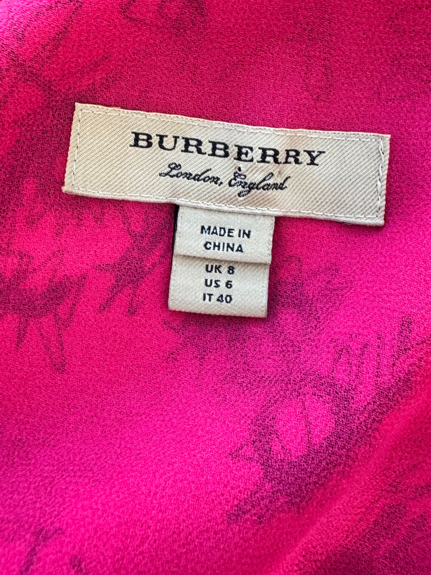 2010 Burberry Pink & Black Graffiti Dress Designed by Christopher Bailey
